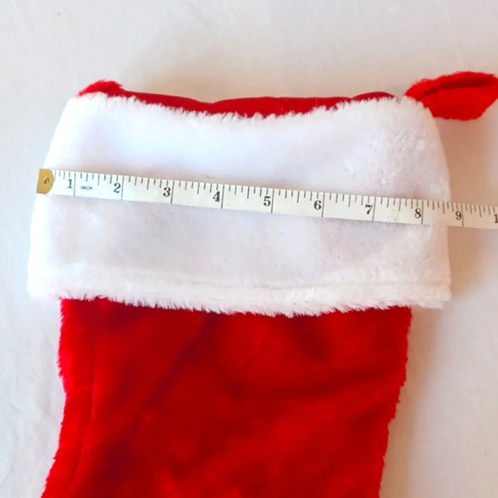 3/$25 SALE SET OF 2 Christmas Holiday Stockings Plush Red White Traditional NWOT